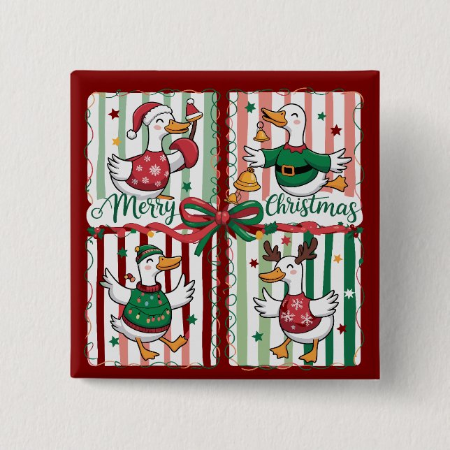 Julgädda Helgdag Djurrenar Anka Knapp (Framsida)