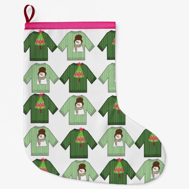 Julgaffling, Snögubbe stor jul Stor Julstrumpa (Framsidan)