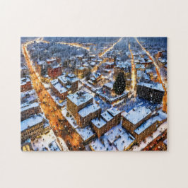 Julgallerikonst Photo Puzzles Winter City Pussel