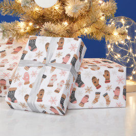 Julgallren Snöflingor Handskar Helgdag Presentpapper