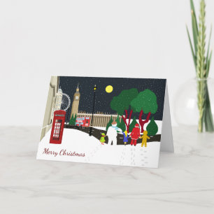 Julgang i London Helgdag Card Helgkort
