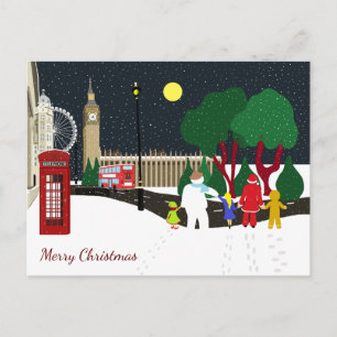 Julgang i London Helgdag Postcard Helg Vykort