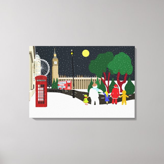 Julgang i London-Kanvastrycket Canvastryck (Framsida)