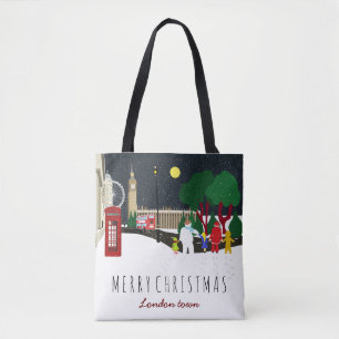 Julgang i London Tote Bag Tygkasse