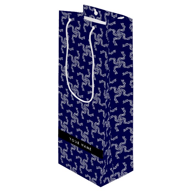 Julgarland, blå, ditt namn, anpassa (Framsidan Vinklad)