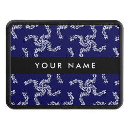 Julgarland, blå, ditt namn, anpassa dragkroksskydd