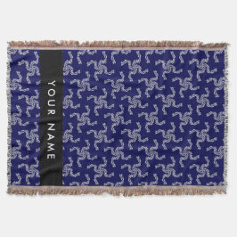 Julgarland, blå, ditt namn, anpassa filt