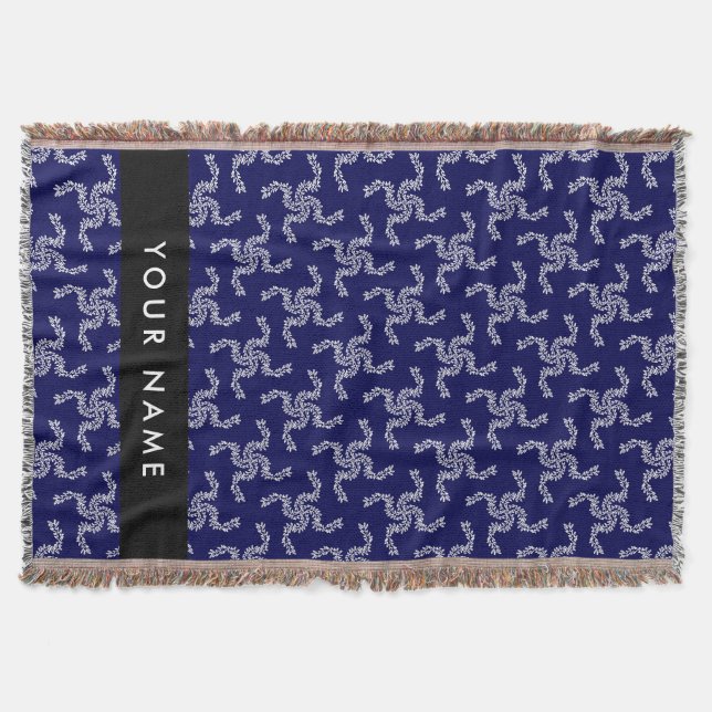 Julgarland, blå, ditt namn, anpassa filt (Framsidan)