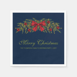 Julgarland med rött skägg och baljfrukter pappersservett