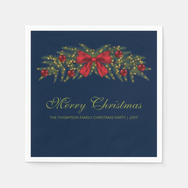 Julgarland med rött skägg och baljfrukter pappersservett (Framsidan)