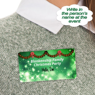 Julgarland och Papper etikett för Red Bow Namn bri Fraktsedel