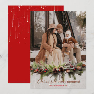 Julgarland och skottlossning Stars Cherish Julkort