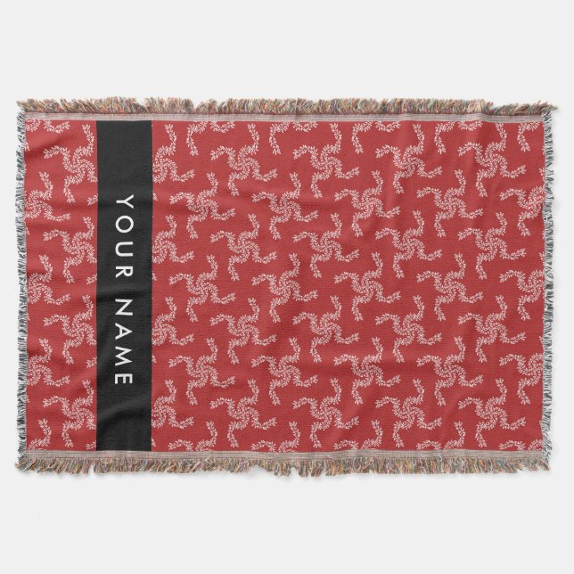 Julgarland, rött, ditt namn, Anpassa Filt (Framsidan)