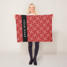 Julgarland, rött, ditt namn, Anpassa Fleecefilt