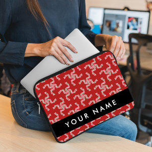 Julgarland, rött, ditt namn, Anpassa Laptop Fodral