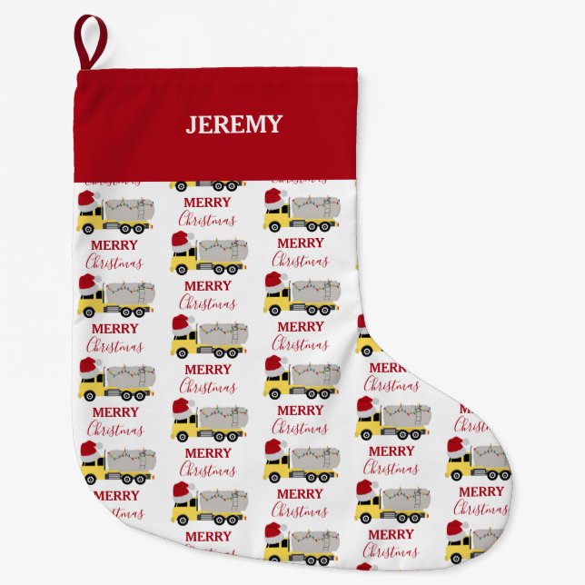 Julgarrangör Lastbil Transport Lastbilar Stor Julstrumpa (Framsidan)