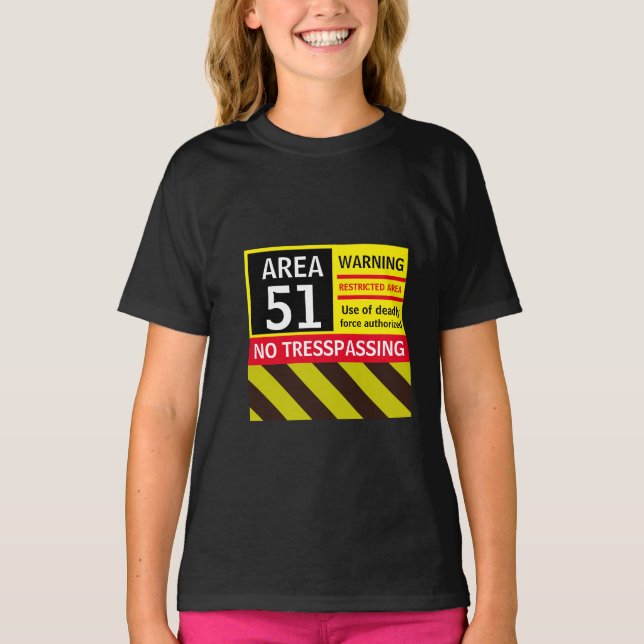 Julgårymme Alien Novelty AREA 51 T Shirt (Framsida)