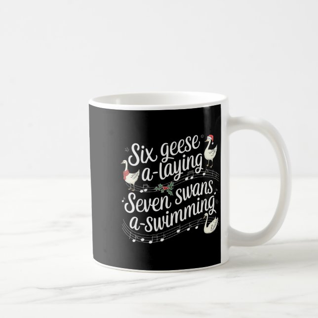 Julgåsen 67 6 Gäss som värper 7 svanar som simmar Kaffemugg (Höger)