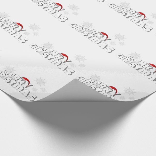 Julgåspåslag (Wrap/God jul) med snöflingor Presentpapper (Hörn)