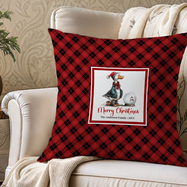 Julgäss Minimalistisk Kudddekoration Kudde (Christmas Geese Minimalist Throw Pillow Decor)