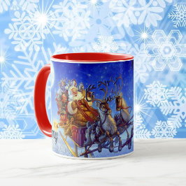 Julgåva Cute Jultomten Sleigh Mugg
