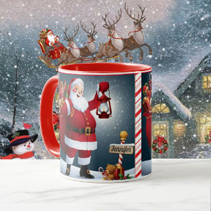 Julgåva Cute Santa Mugg Lägg till Namn