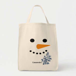 Julgåva för Cute Snögubbe Ansikte Tygkasse