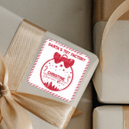 Julgåva från Santa Nice-tävlingsfack Fyrkantigt Klistermärke