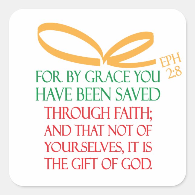 Julgåva Fyrkantigt Klistermärke (Framsida)