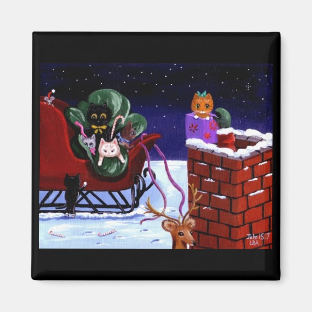 Julgåva - Lustigt Cute Art Creationart Magnet (Framsidan)