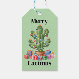 Julgåva Märkre - Merry Cactmus Presentetikett