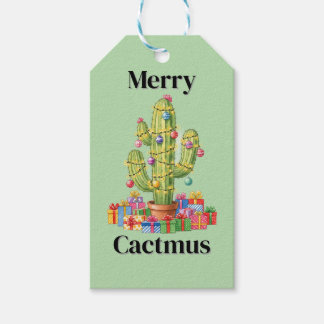 Julgåva Märkre - Merry Cactmus Presentetikett