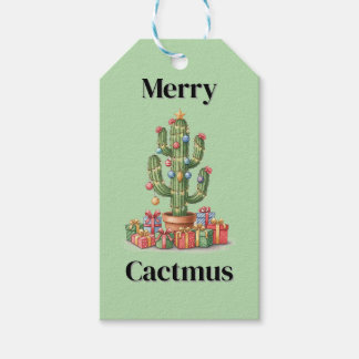 Julgåva Märkre - Merry Cactmus Presentetikett