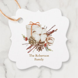 Julgåva med Cotton Bouquet Gåvor Etiketter