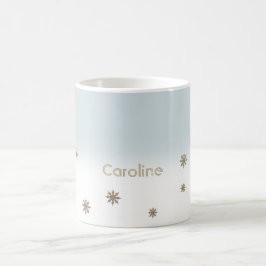 Julgåva om det anpassade namnet guld Snöflingor Kaffemugg