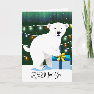 Julgåva till dig med Polar Bear i Snö Kort