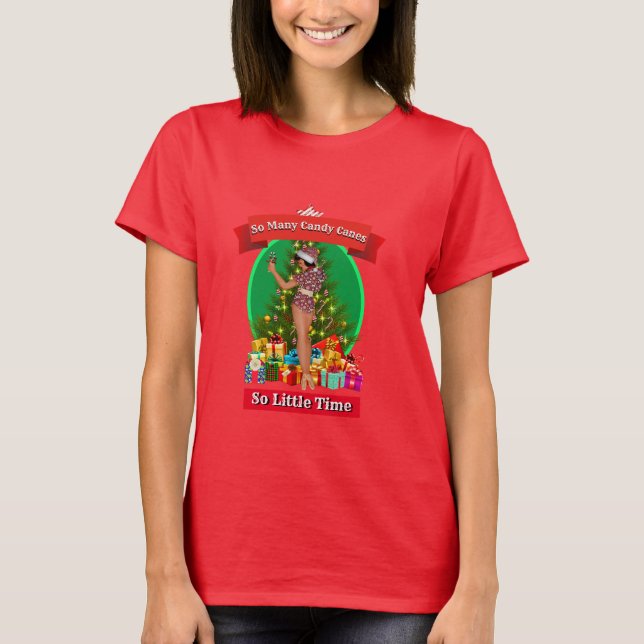 Julgåva till kvinnor SÅ MÅNGA POLKAGRISAR T-Shirt (Framsida)
