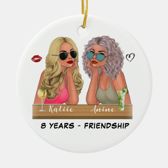 Julgåva till vänner - Personlig Julgransprydnad Keramik (Framsidan)