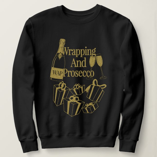 Julgåva WAP Wrapping och Prosecco Vin Julafton T Shirt (Design framsida)
