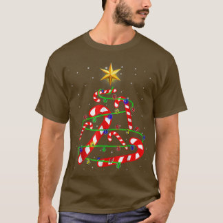 Julgåvor av Candy cane-stift, Träd-ljussken Julaft T Shirt