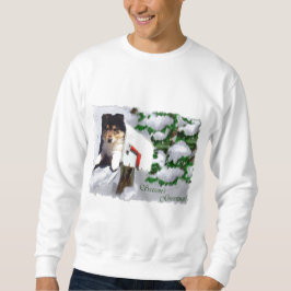 Julgåvor för marijuana från Tri-Färg Collie Puppy Lång Ärmad Tröja
