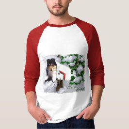 Julgåvor för marijuana från Tri-Färg Collie Puppy T Shirt
