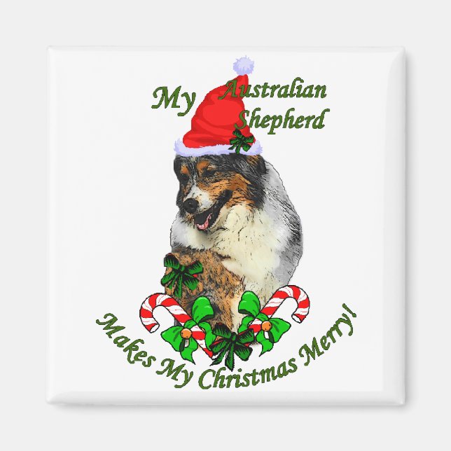 Julgåvor från australian shepherd magnet (Framsidan)