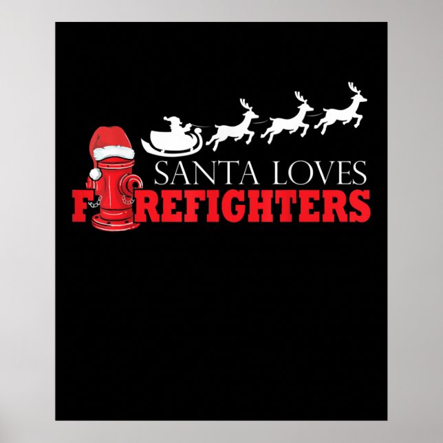 Julgåvor från brandman Jultomten Fireman Poster (Framsidan)