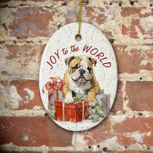 Julgåvor från bulldog Joy till världen Julgransprydnad Keramik