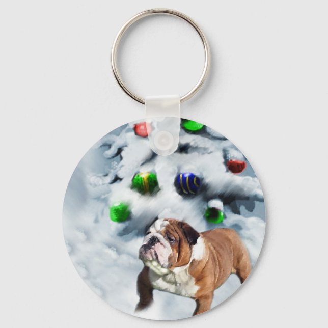 Julgåvor från Engelska Bulldog Nyckelring (Framsida)
