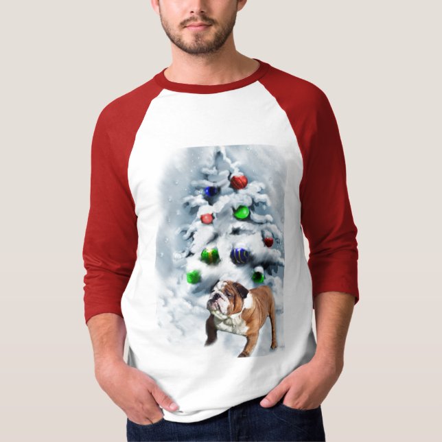 Julgåvor från Engelska Bulldog T-shirt (Framsida)
