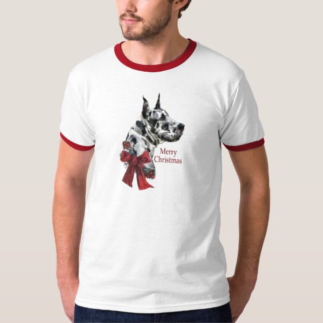 Julgåvor från Harlequin Great dane T Shirt (Framsida)