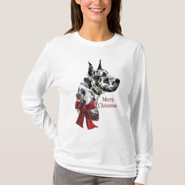Julgåvor från Harlequin Great dane Tee Shirt (Framsida)