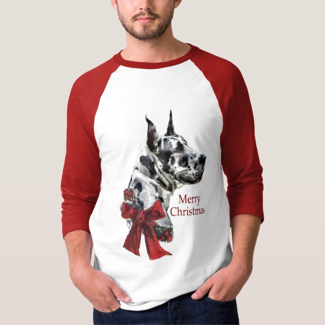 Julgåvor från Harlequin Great dane Tee Shirt (Framsida)